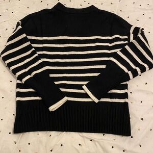 Philosophy Black and White Striped Sweater